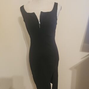 Sexy Black Sleeveless Jean Dress With Stretch